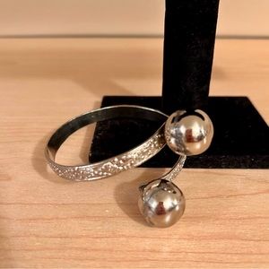 Silver plated bangle bracelets